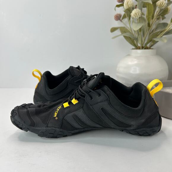 Vibram Fivefingers V-Alpha Trail Running Shoes Black/Yellow Men's 8-8.5 NWOB - Picture 5 of 9